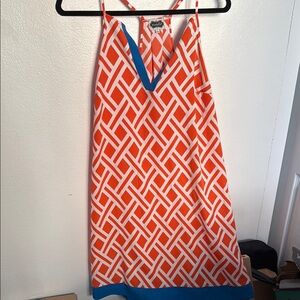 Mud Pie Orange and White Halter Sundress